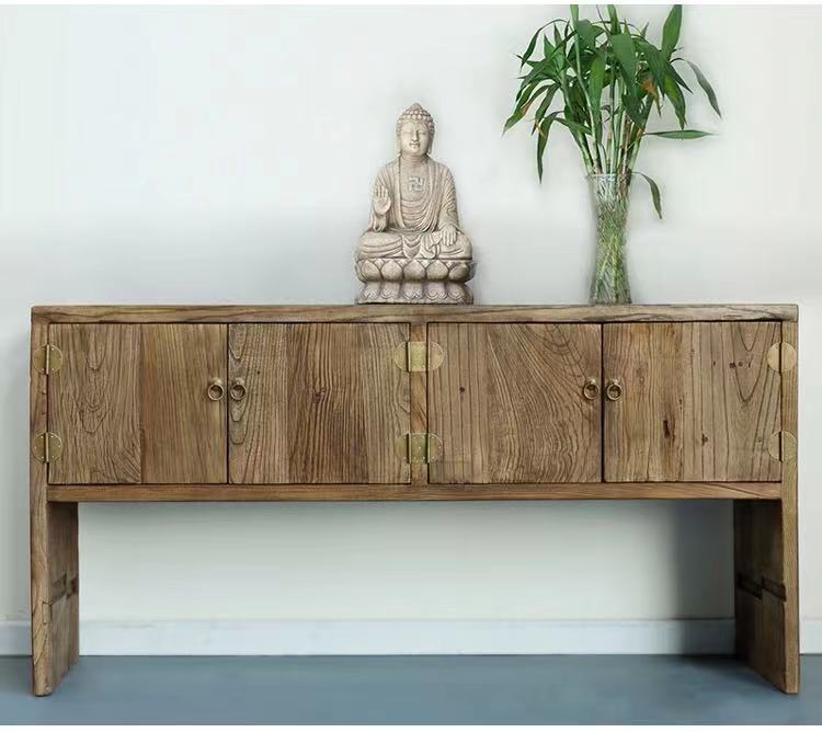 Solid Oak Log Console Table - 4 Seasons Home Gadgets