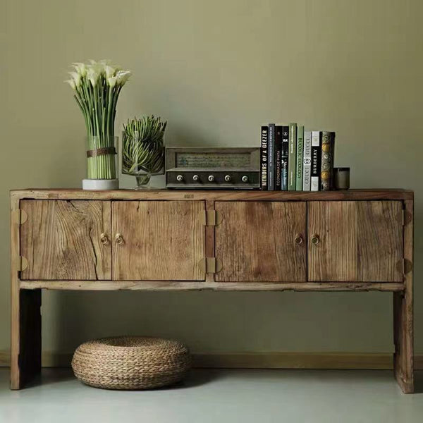 Solid Oak Log Console Table - 4 Seasons Home Gadgets