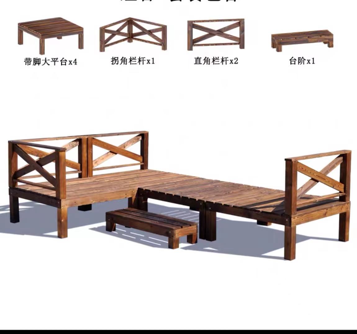 Solid Teak Wooden Deck & Fence Panels Set - 4 Seasons Home Gadgets