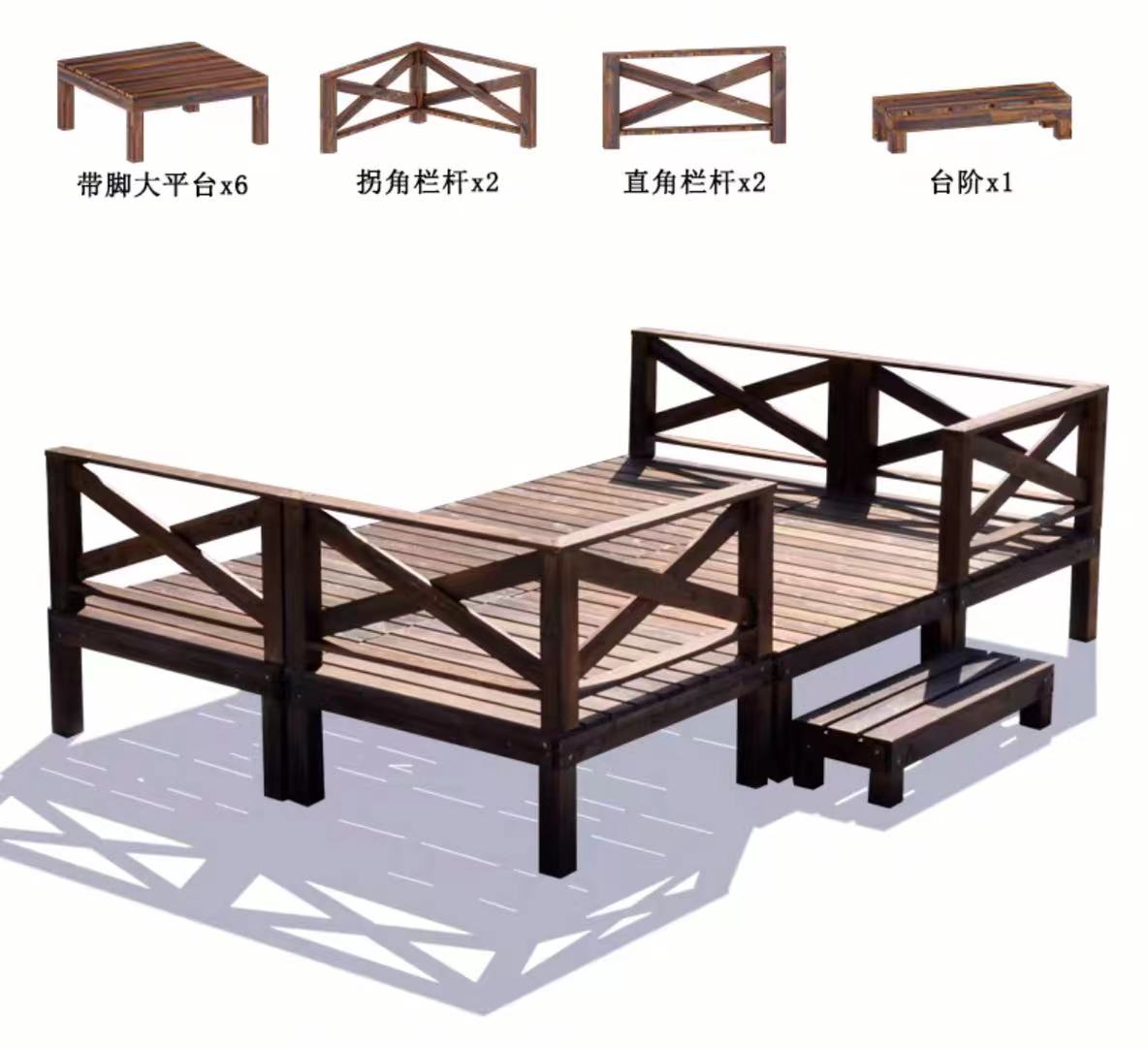 Solid Teak Wooden Deck & Fence Panels Set - 4 Seasons Home Gadgets