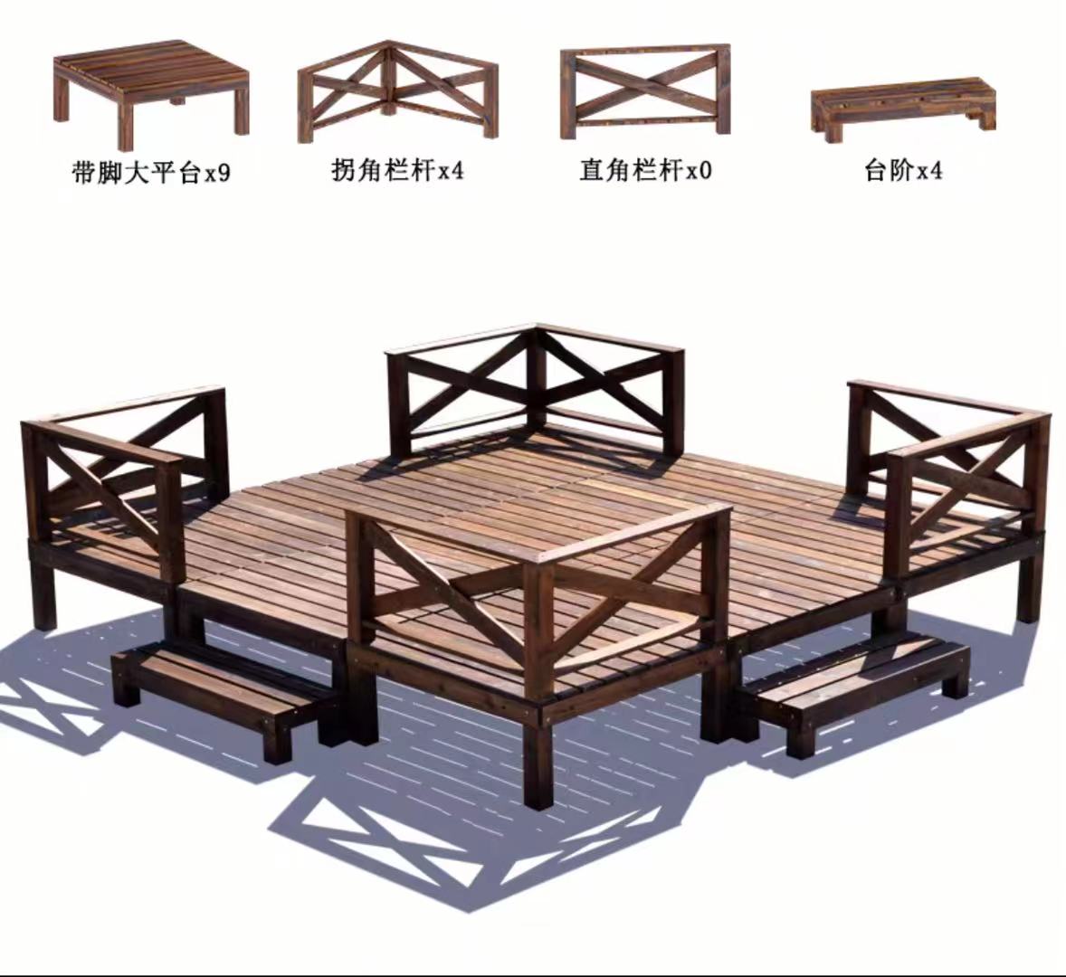 Solid Teak Wooden Deck & Fence Panels Set - 4 Seasons Home Gadgets