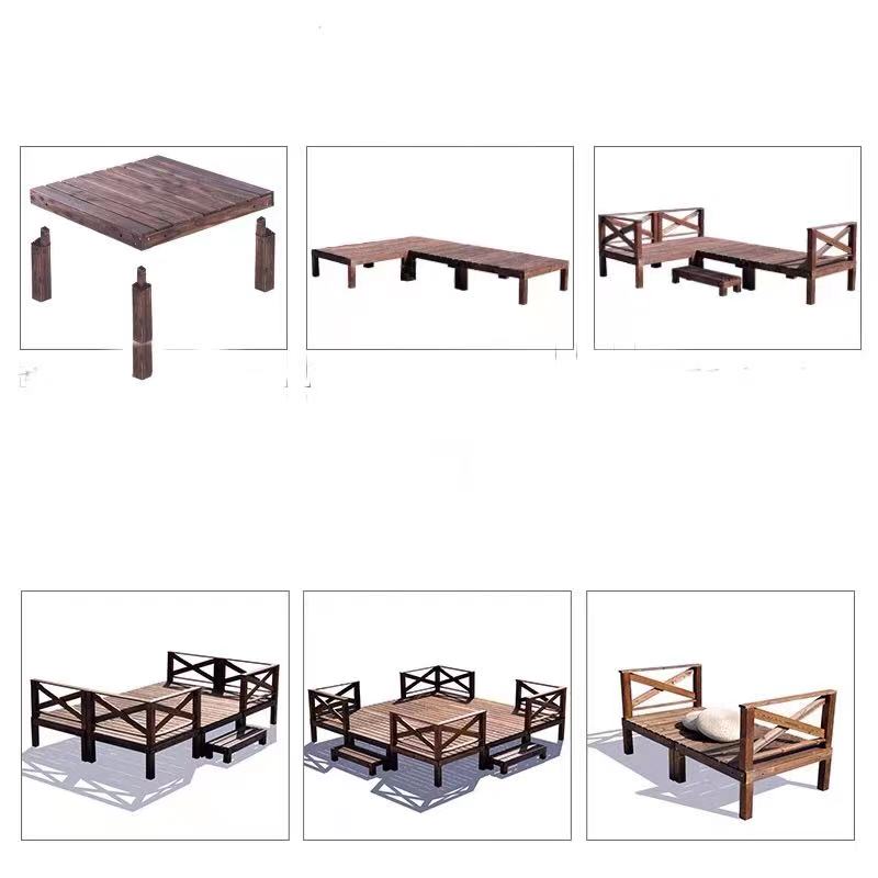 Solid Teak Wooden Deck & Fence Panels Set - 4 Seasons Home Gadgets