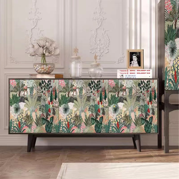 Solid Wood 3 Doors Sideboard Buffet Cabinet - 4 Seasons Home Gadgets