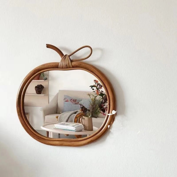 Solid Wood Apple Mirror - 4 Seasons Home Gadgets