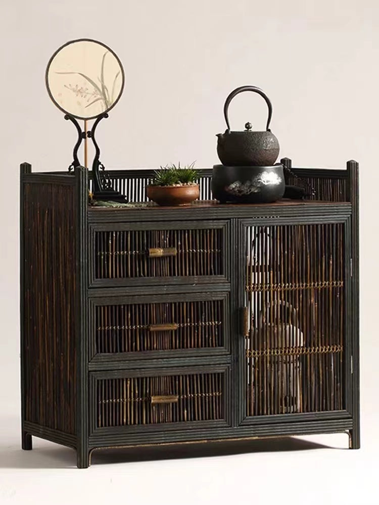 Solid Wood Bamboo Accent Cabinet