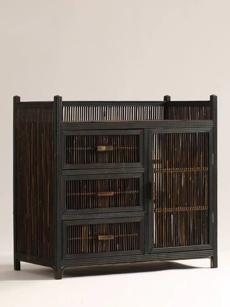 Solid Wood Bamboo Accent Cabinet - 4 Seasons Home Gadgets