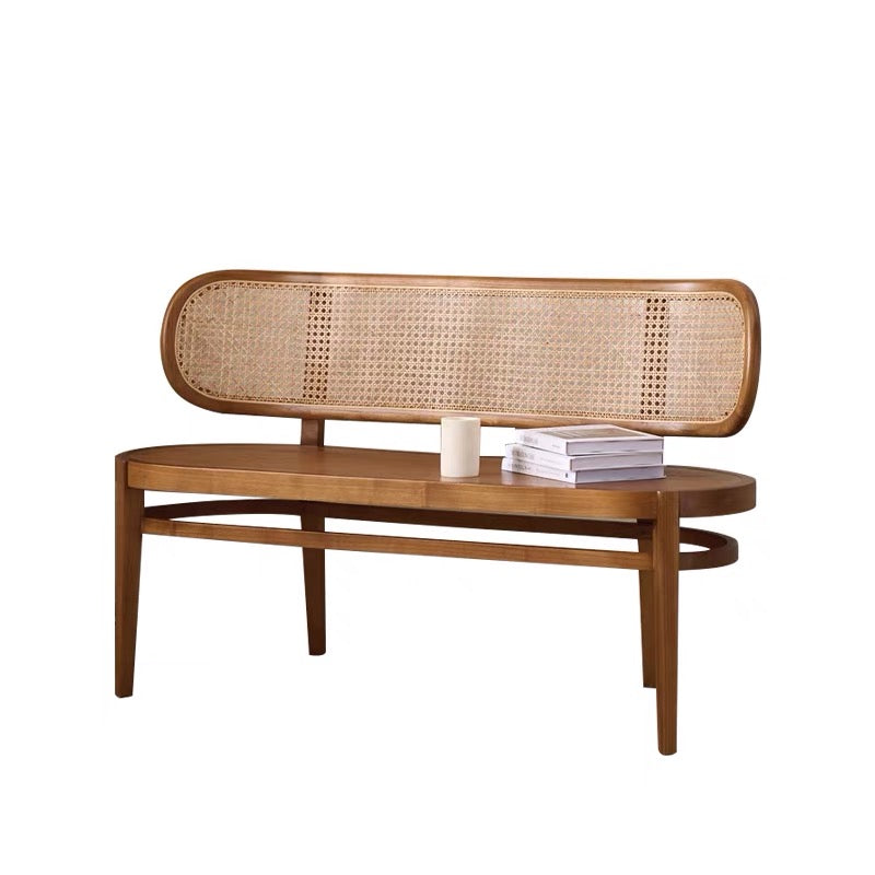 Solid Wood Bamboo Mesh Bench - 4 Seasons Home Gadgets