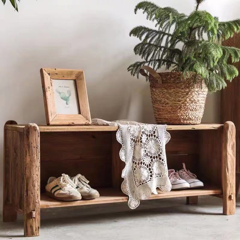 Solid Wood Cubby Storage Bench - 4 Seasons Home Gadgets