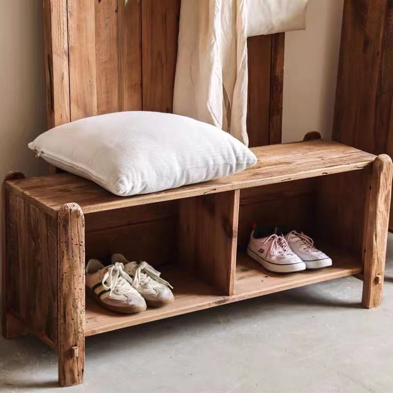 Solid Wood Cubby Storage Bench - 4 Seasons Home Gadgets