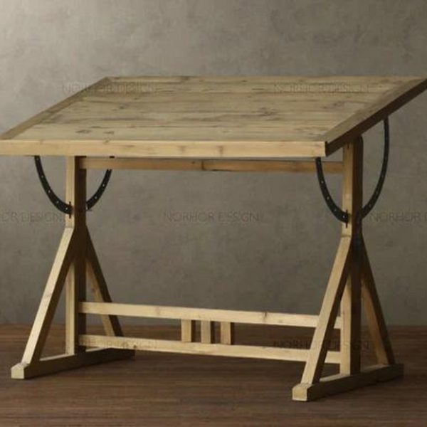 Solid Wood Drafting Table - 4 Seasons Home Gadgets