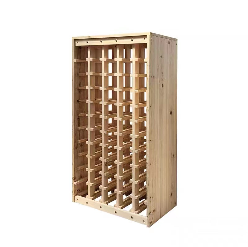 Solid Wood Floor Wine Bottle Rack in Beige Hold 55 Bottles Of Wines - 4 Seasons Home Gadgets