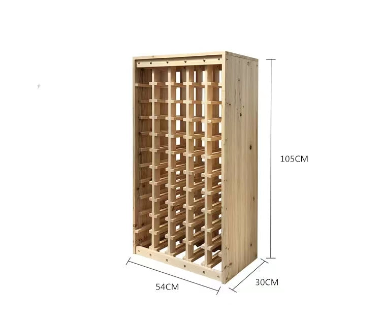 Solid Wood Floor Wine Bottle Rack in Beige Hold 55 Bottles Of Wines - 4 Seasons Home Gadgets