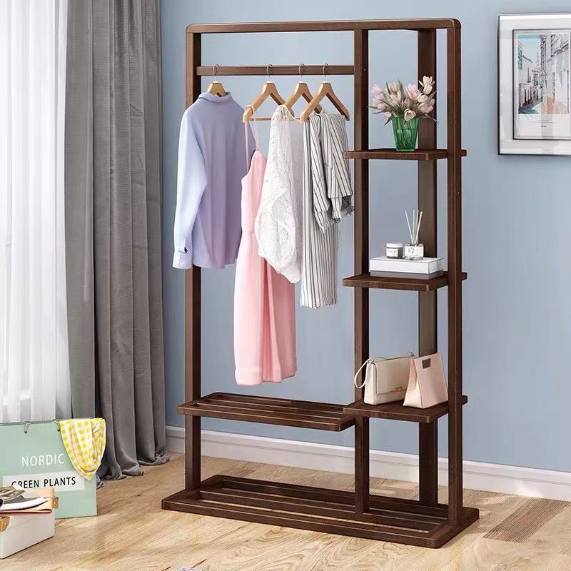 Solid Wood Garment Rack Shelves - 4 Seasons Home Gadgets