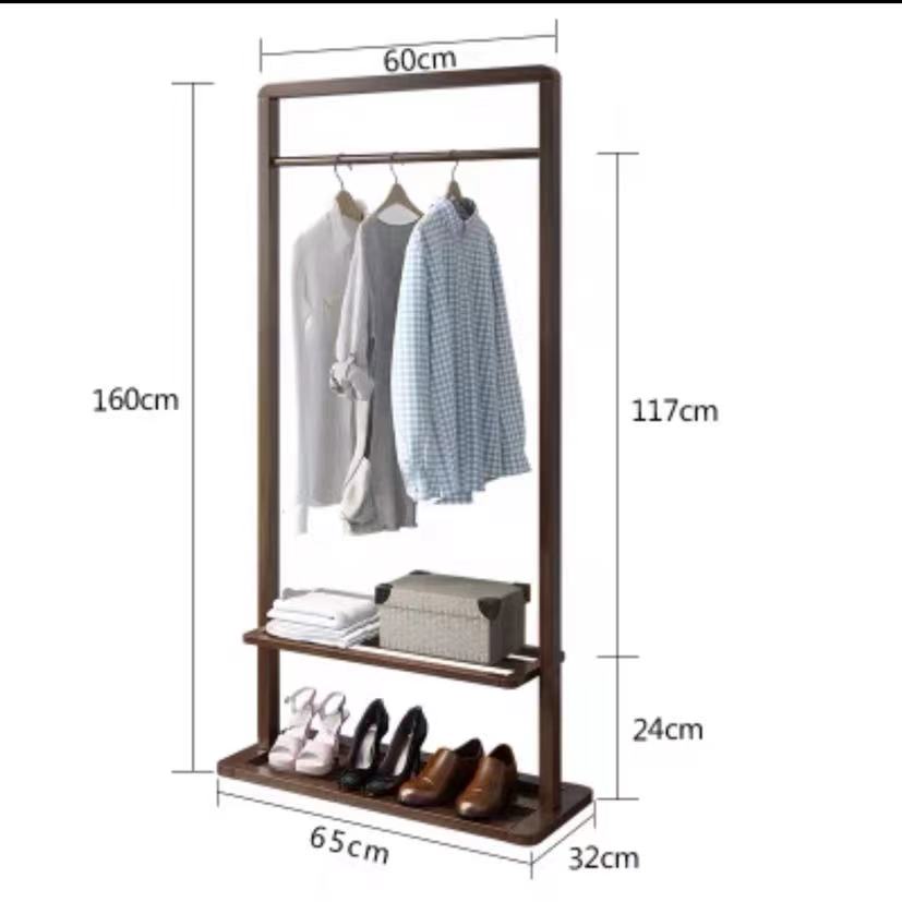 Solid Wood Garment Rack Shelves - 4 Seasons Home Gadgets