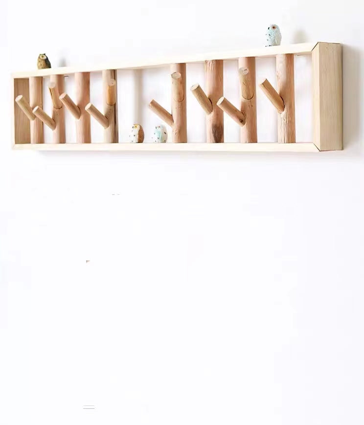 Solid Wood Hook Wall Mounted Coat Rack - 4 Seasons Home Gadgets