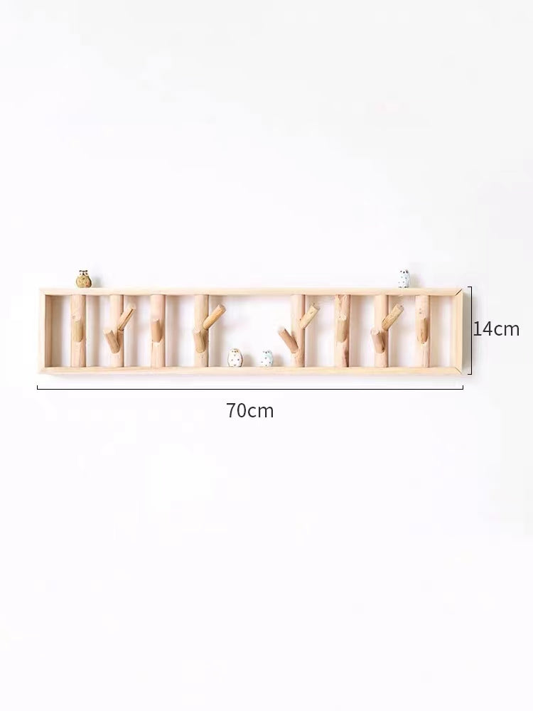 Solid Wood Hook Wall Mounted Coat Rack - 4 Seasons Home Gadgets