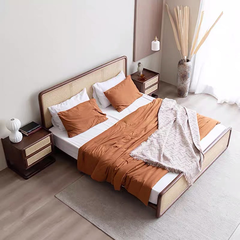 Solid Wood Mesh Double Bed Frame - 4 Seasons Home Gadgets