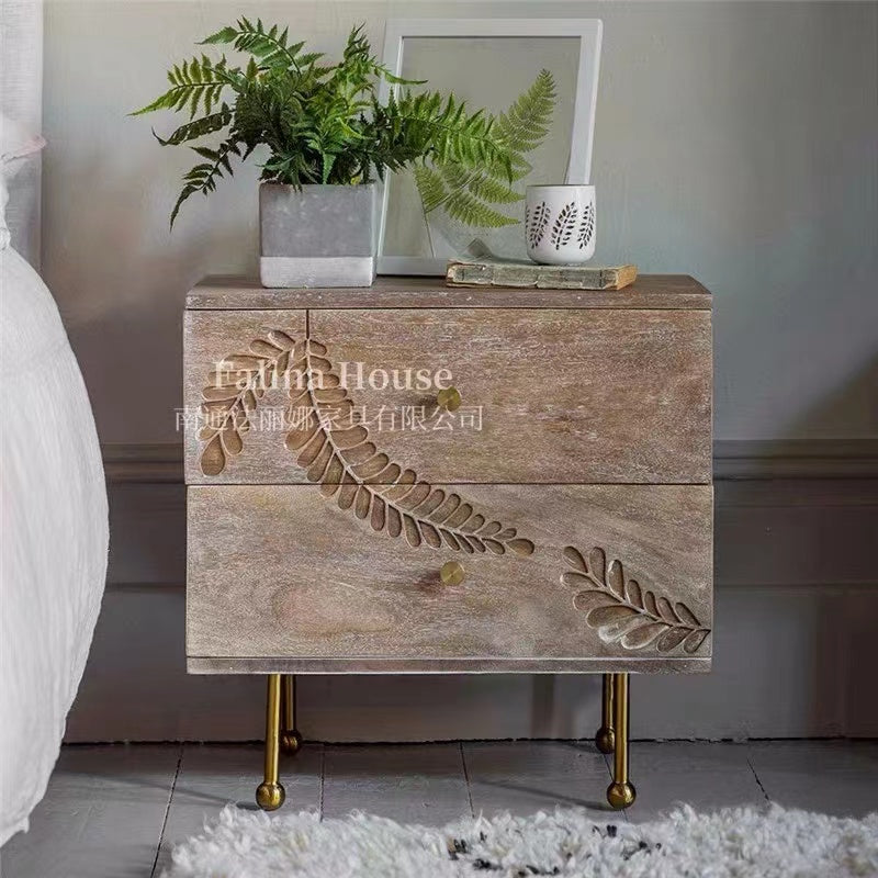 Solid Wood Nightstand Dresser - 4 Seasons Home Gadgets