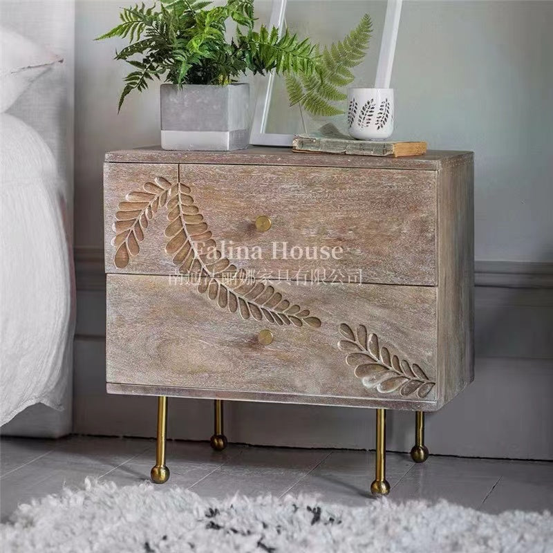 Solid Wood Nightstand Dresser - 4 Seasons Home Gadgets