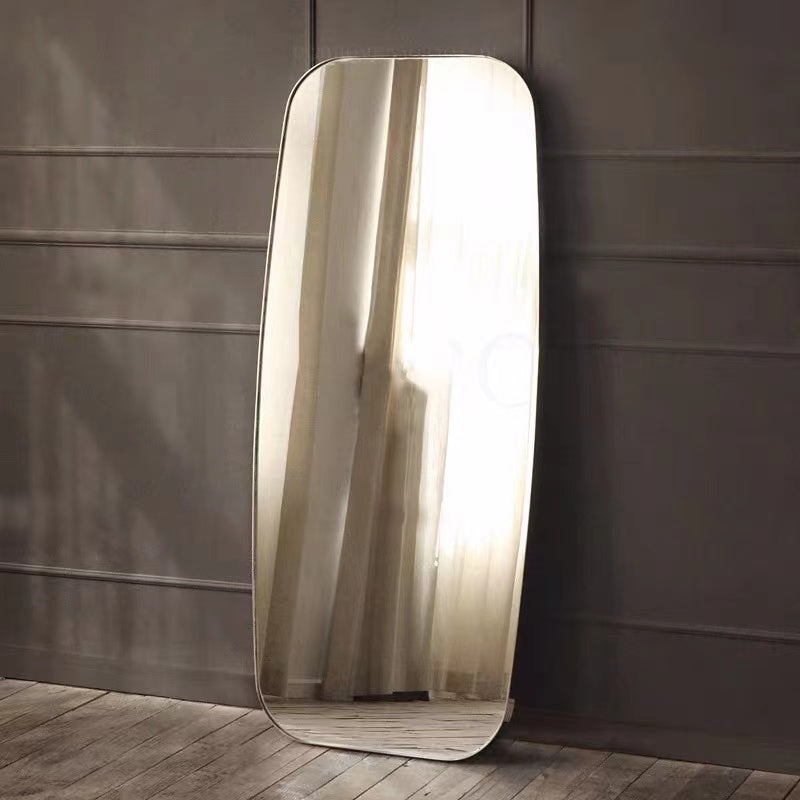 Solid Wood Silver Frame Full Length Mirror With Rounded Corners - 4 Seasons Home Gadgets