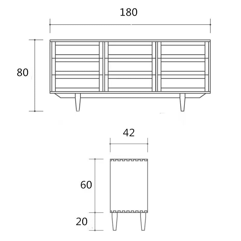 Solid Wood TV Stand Drawers Chest - 4 Seasons Home Gadgets