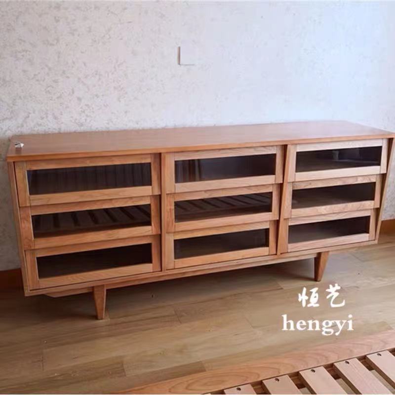 Solid Wood TV Stand Drawers Chest - 4 Seasons Home Gadgets