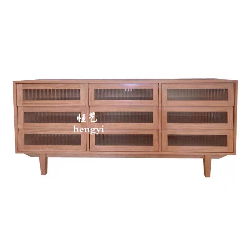 Solid Wood TV Stand Drawers Chest - 4 Seasons Home Gadgets