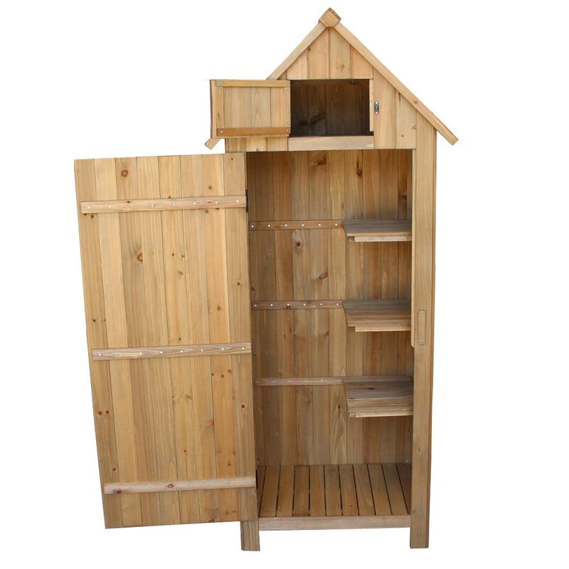 Solid Wood Storage Shed - 4 Seasons Home Gadgets
