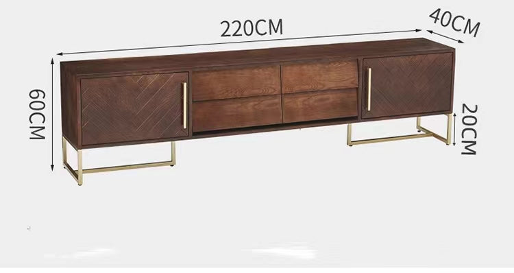Solid Wood Wide 2 Doors & Drawer Sideboard - 4 Seasons Home Gadgets