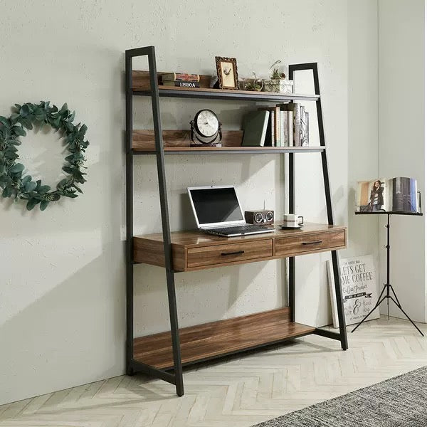 Solid Wood & Iron Ladder Desk - 4 Seasons Home Gadgets