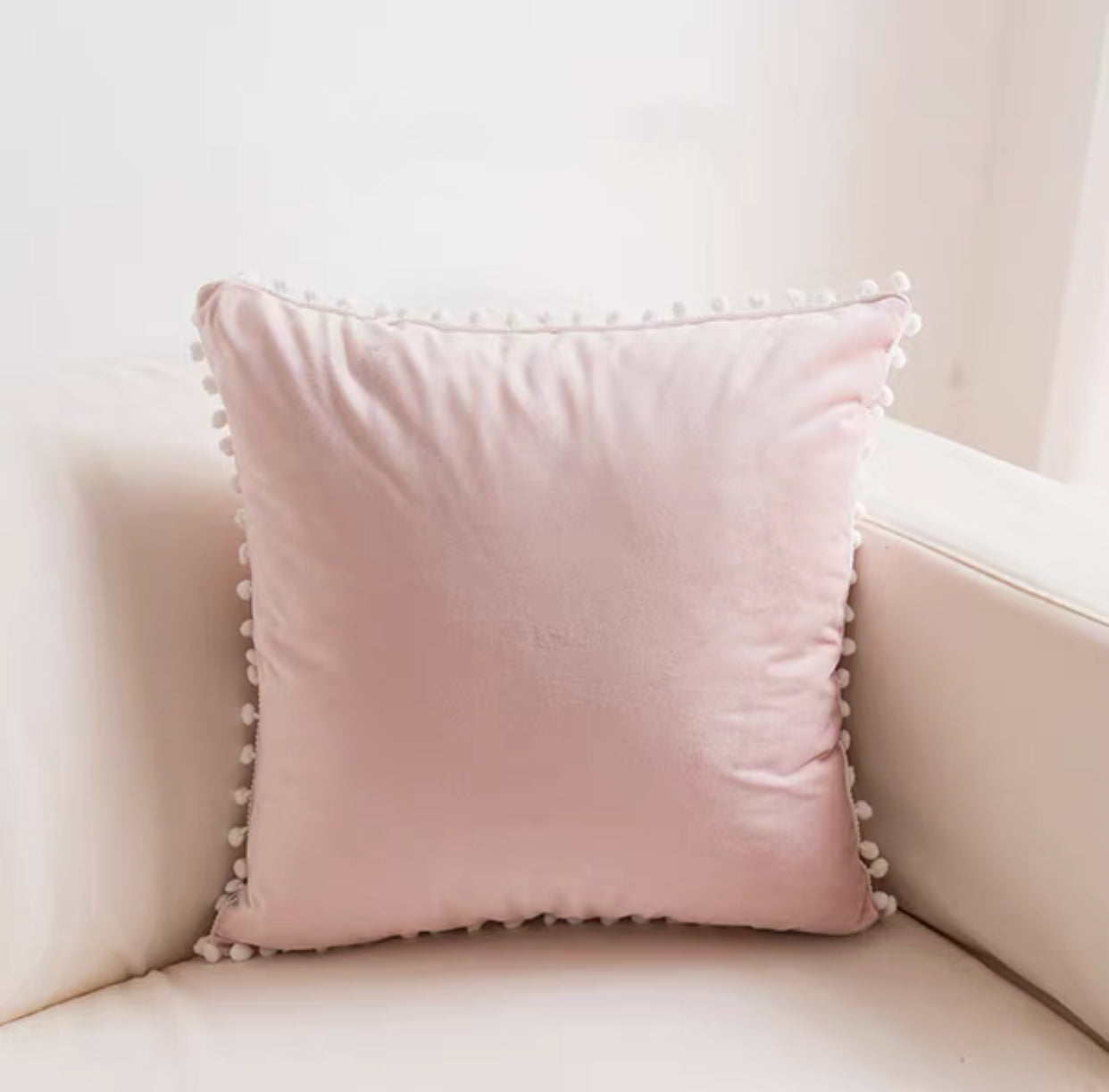 60cm Square Baby Pink Pillow Cove Cushion - 4 Seasons Home Gadgets