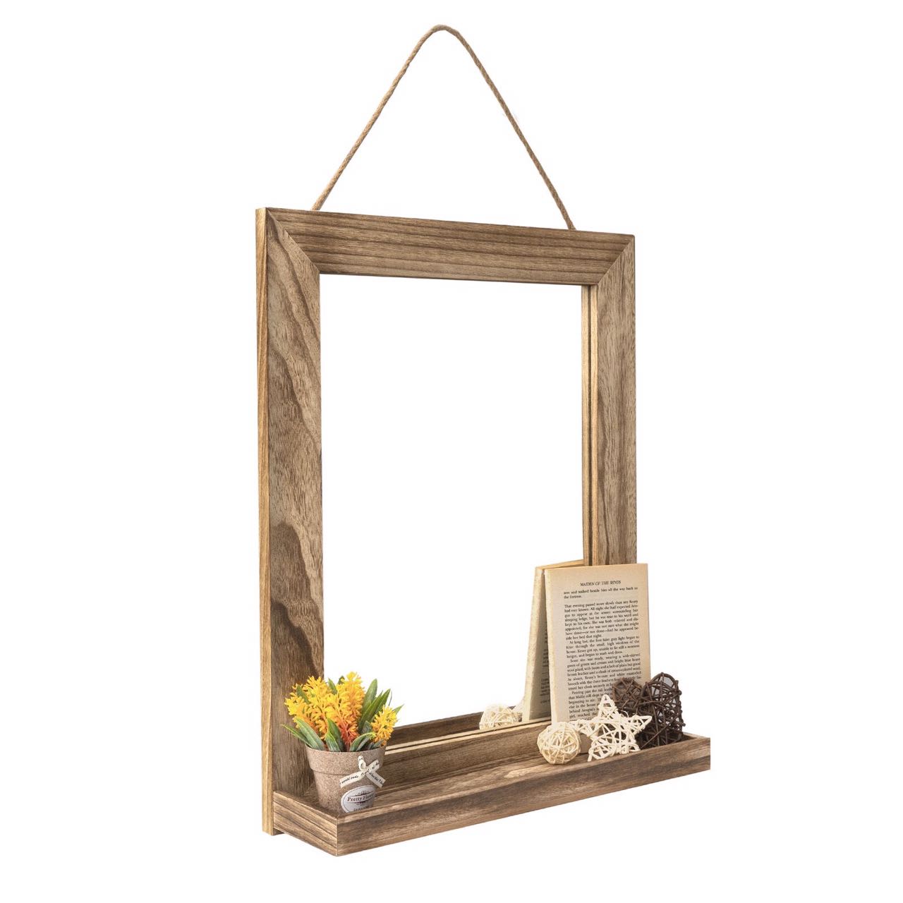 Square Wood Wall Mirror - 4 Seasons Home Gadgets