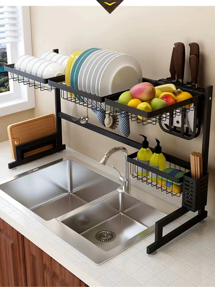 Stainless Steel Dish Rack In Black - 4 Seasons Home Gadgets