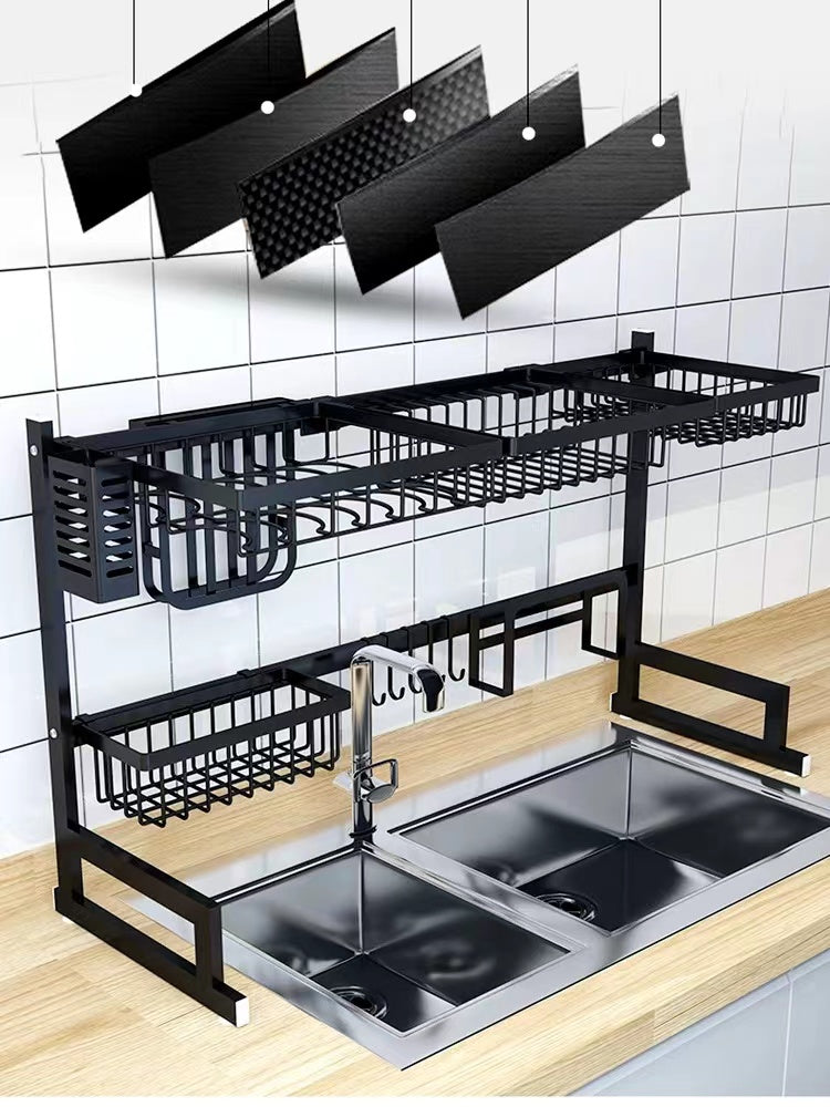 Stainless Steel Dish Rack In Black - 4 Seasons Home Gadgets