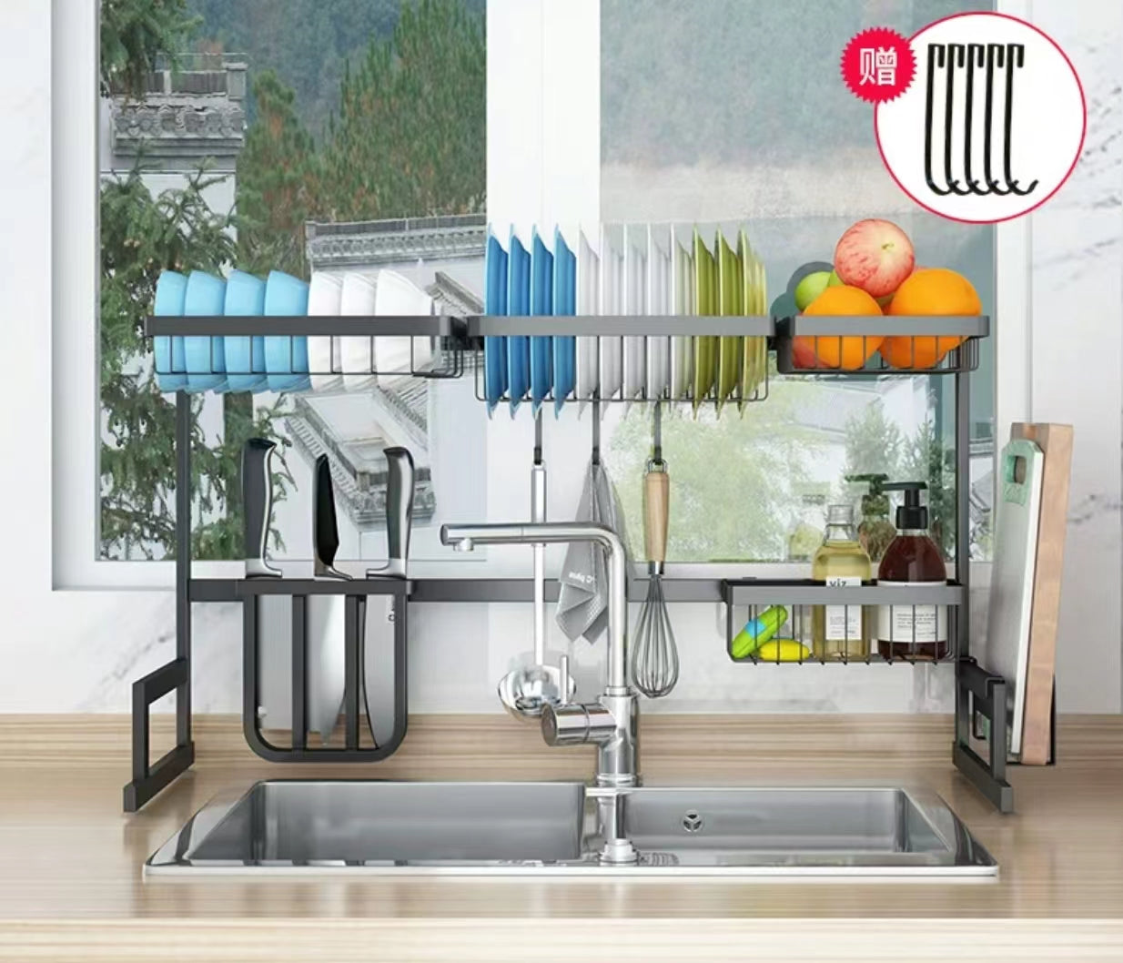 Stainless Steel Dish Rack In Black - 4 Seasons Home Gadgets