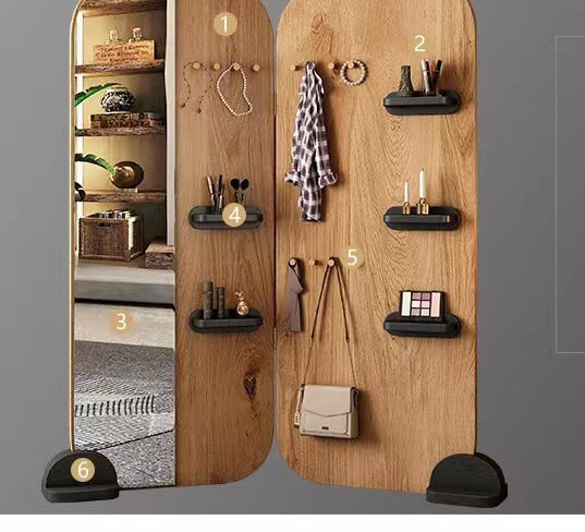 Standing Mirror Wood Panel - 4 Seasons Home Gadgets