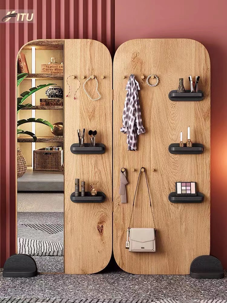 Standing Mirror Wood Panel - 4 Seasons Home Gadgets