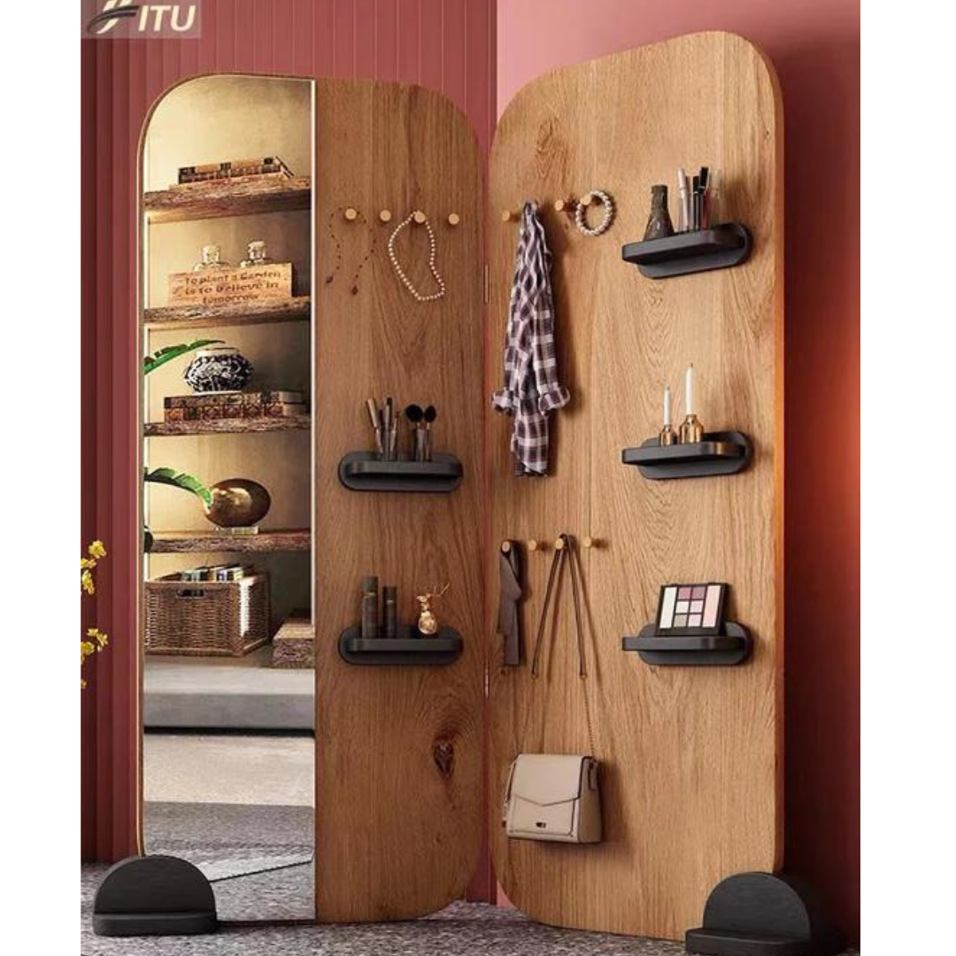 Standing Mirror Wood Panel - 4 Seasons Home Gadgets