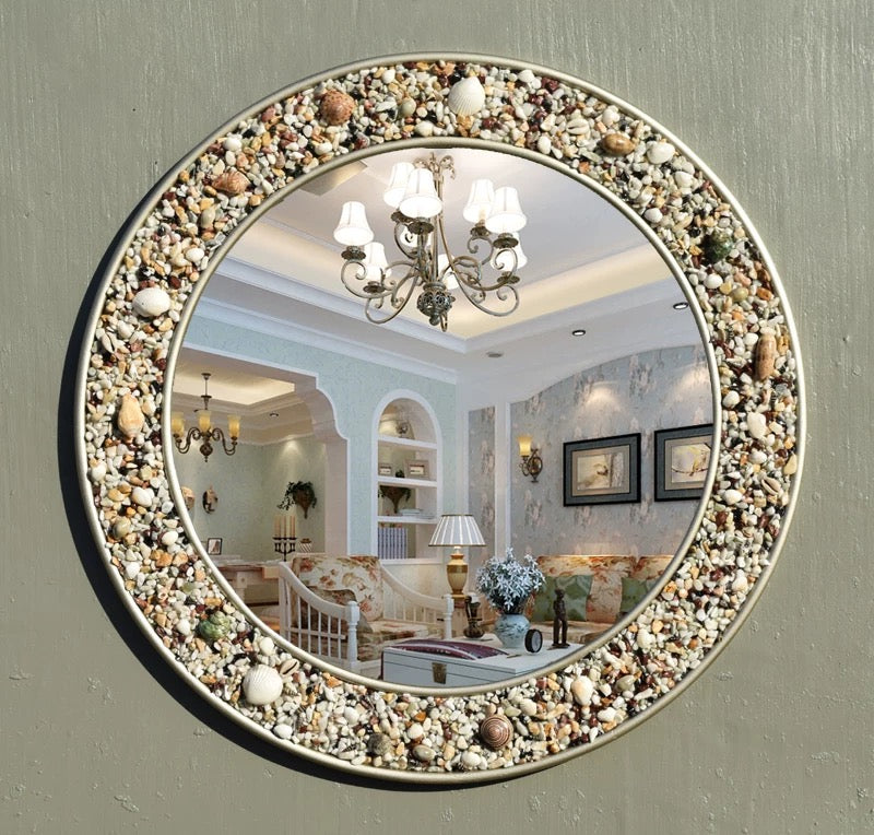 Stone Pebbles Round Mirror - 4 Seasons Home Gadgets