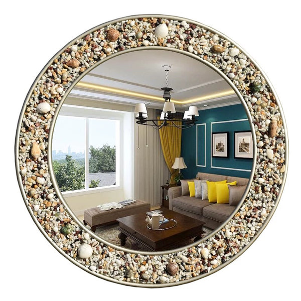 Stone Pebbles Round Mirror - 4 Seasons Home Gadgets