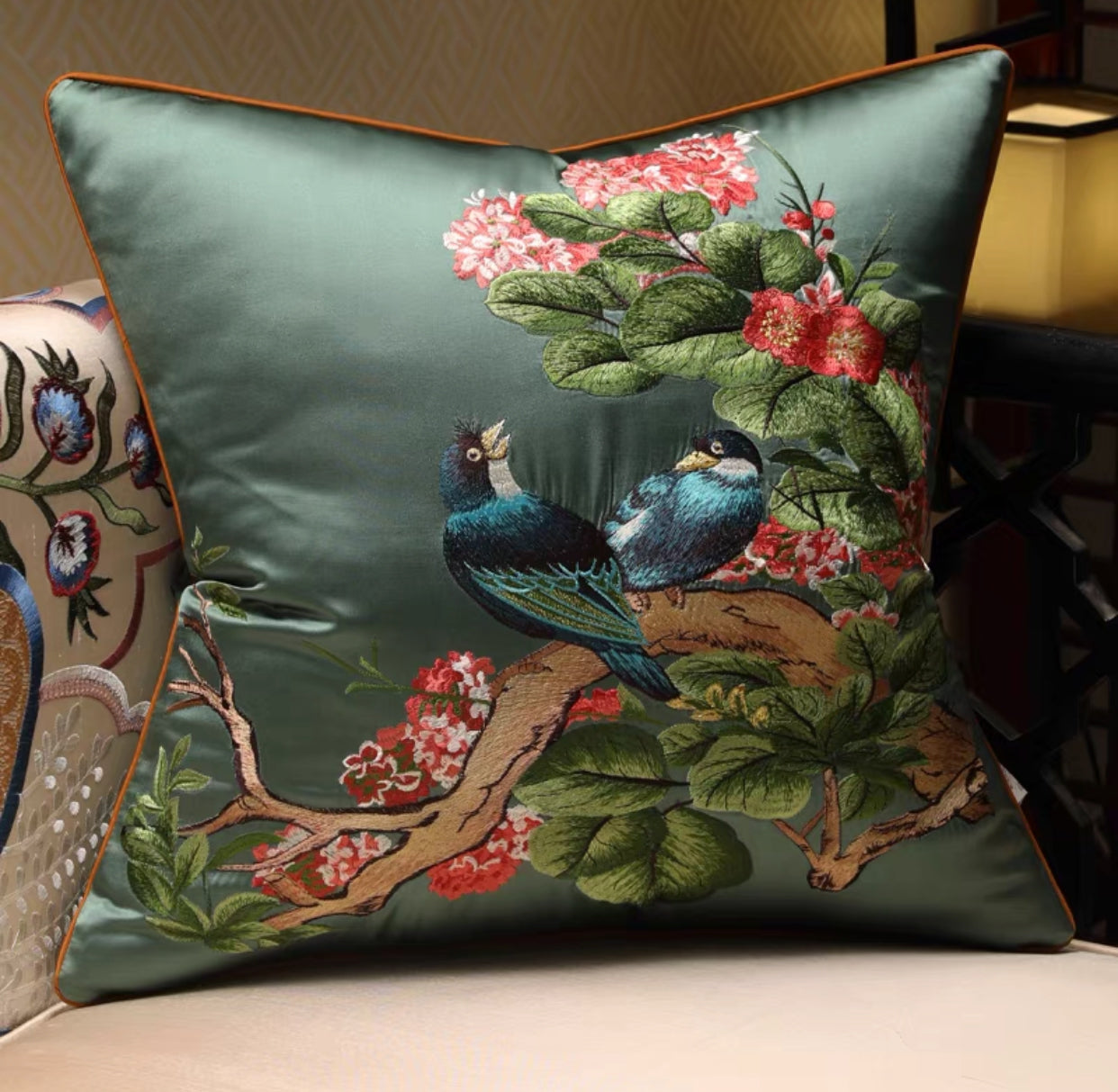 Stotts Birds Art Throw Pillow Cover Cushion - 4 Seasons Home Gadgets