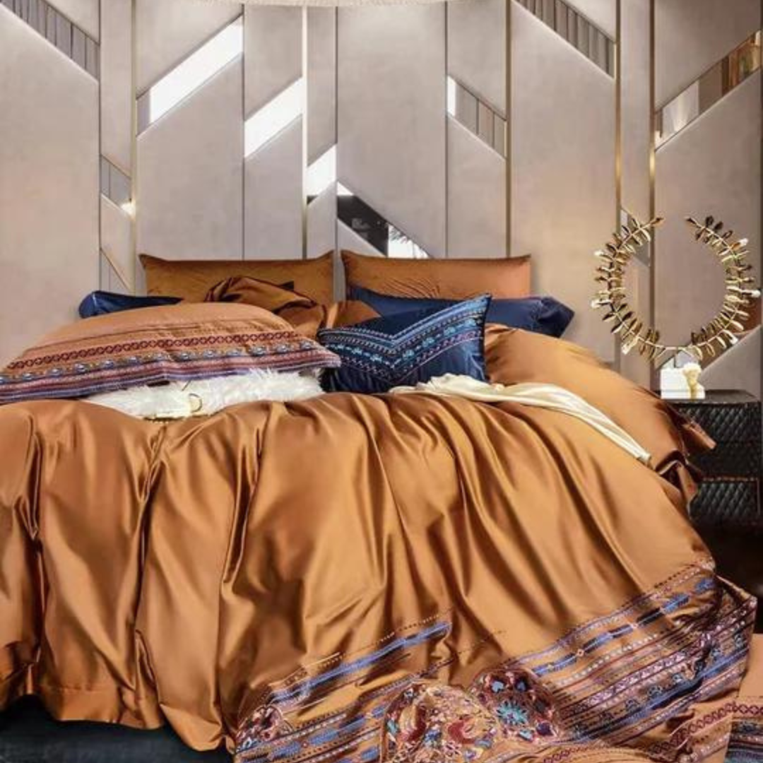 Sunset Rust Duvet Cover Set - 4 Seasons Home Gadgets