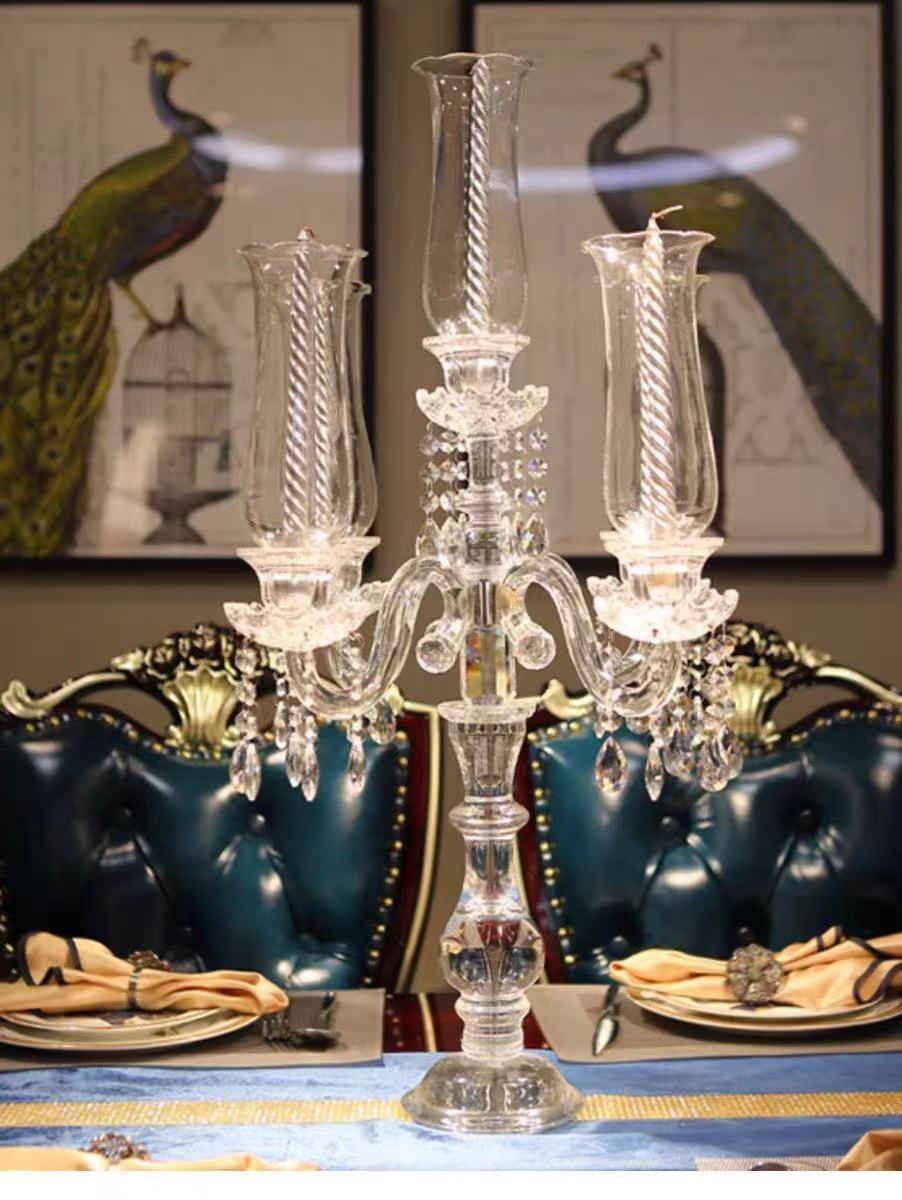 Tall Crystal Candelabra - 4 Seasons Home Gadgets