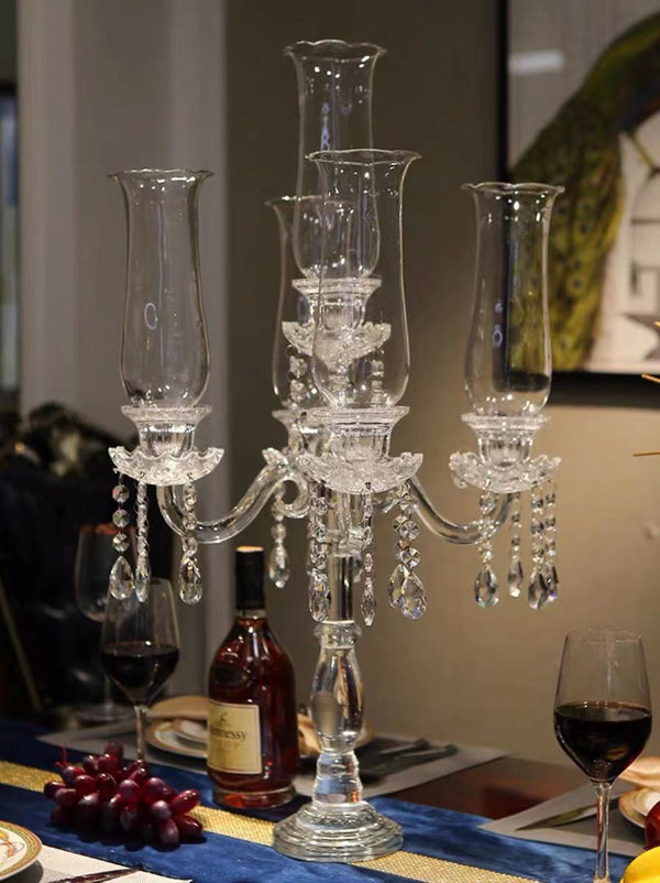 Tall Crystal Candelabra - 4 Seasons Home Gadgets