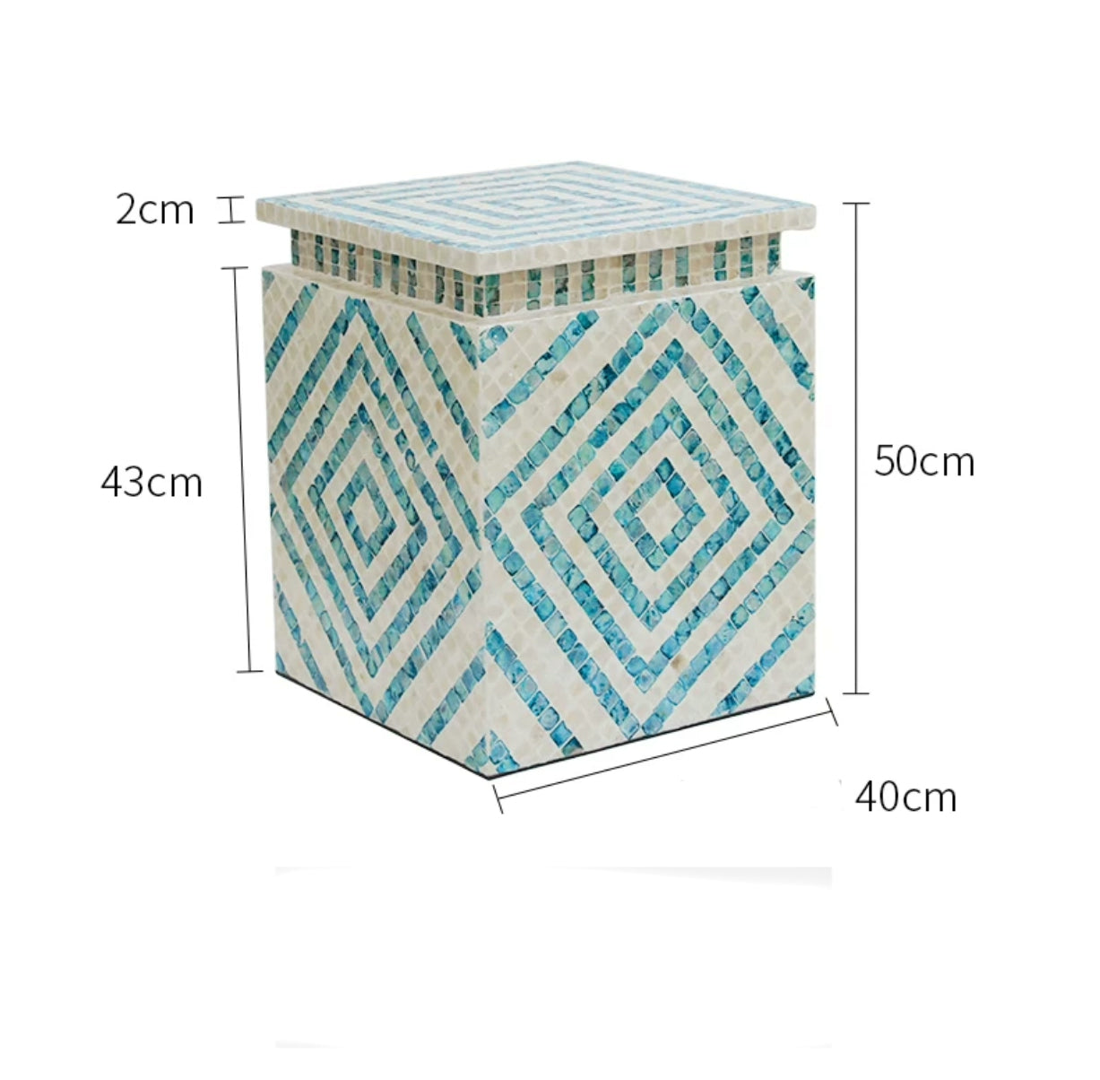 Turquoise Pedestal End Table - 4 Seasons Home Gadgets