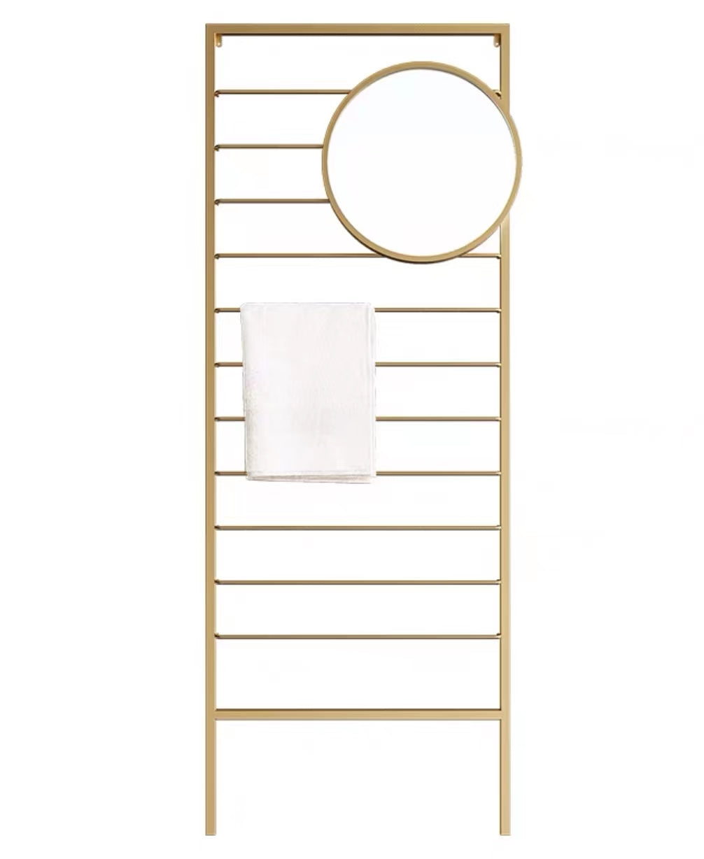 Tall Metal Blanket Ladder With Mirror - 4 Seasons Home Gadgets