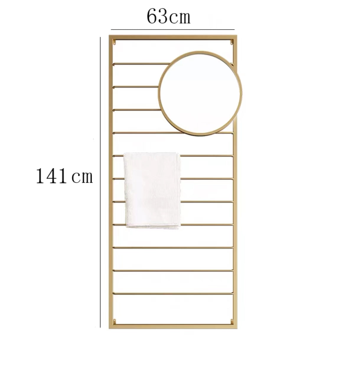 Tall Metal Blanket Ladder With Mirror - 4 Seasons Home Gadgets