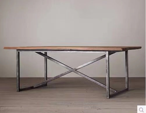 Trestle Log Dining Table - 4 Seasons Home Gadgets