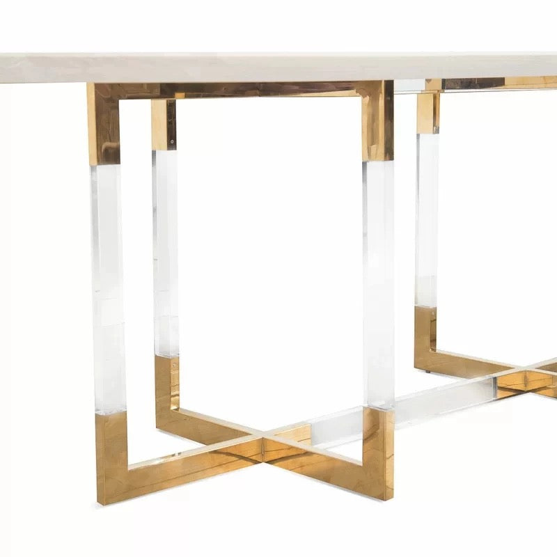 Trestle Marble Dining Table - 4 Seasons Home Gadgets