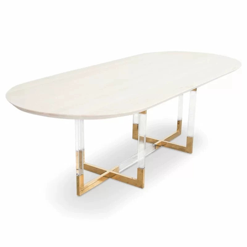 Trestle Marble Dining Table - 4 Seasons Home Gadgets